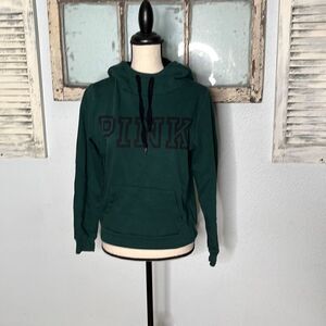 Pink Victoria’s Secret Women's Green Hooded Long Sleeve Sweatshirt Size Small NW